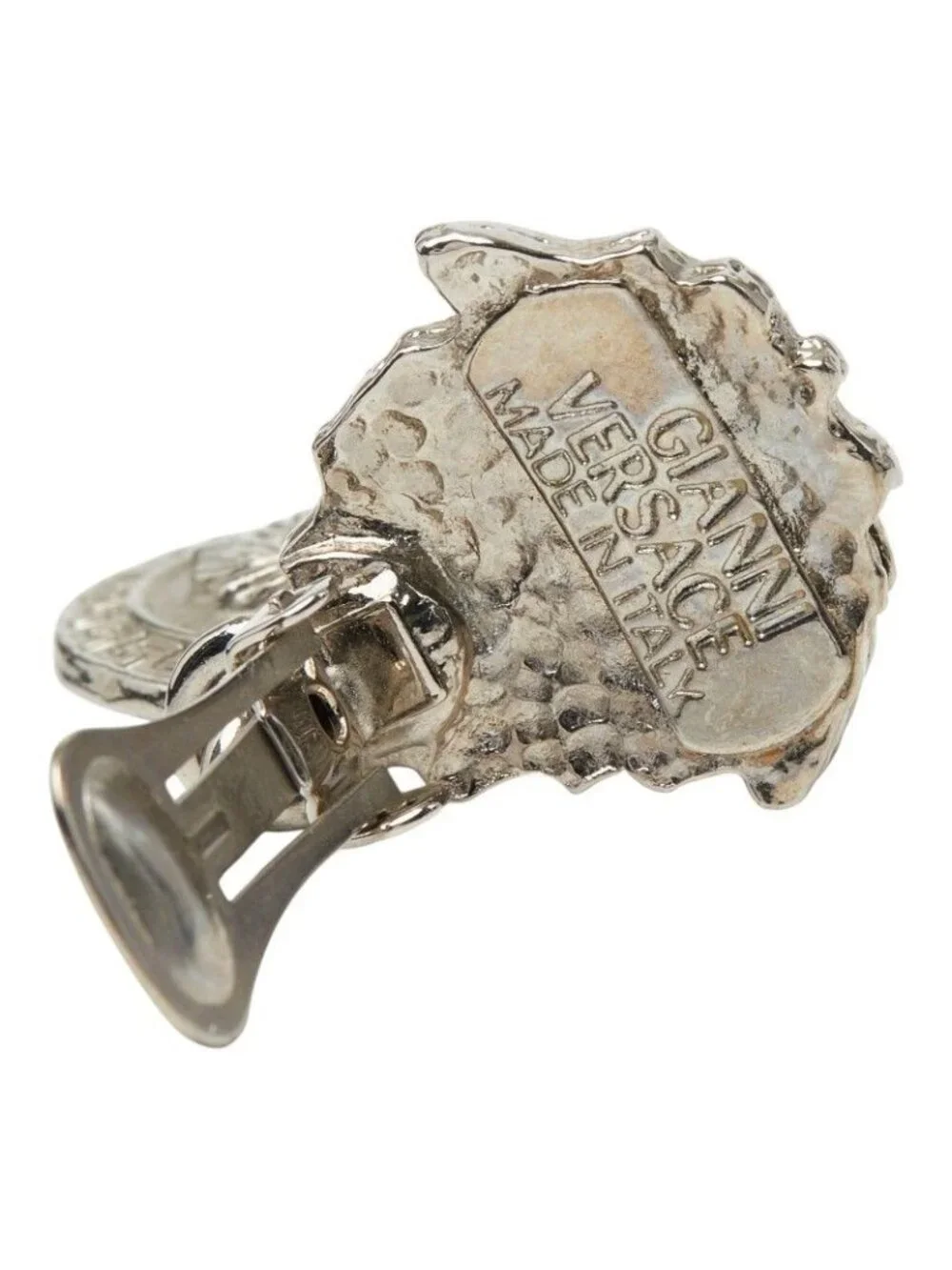 Versace Medusa Logo Earrings Silver Metal